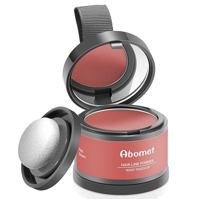 Root Touch Up Instantly Cover Gray Hairline and Hair Loss - Hair Fibers Powder for Thinning Hair for Women and Men (Red Brown)