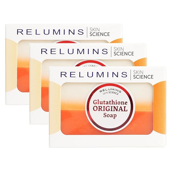 Relumins Glutathione Soap Bars – Deep Cleansing & Hydrating Soap for Smooth, Refreshed Skin – Gentle Exfoliating Formula for Face & Body – 150g x 3 Bars