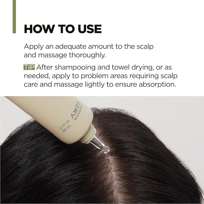 AMOS PROFESSIONAL Botanic Calm Scalp Serum l Vegan Scalp & Hair Strengthening Treatment with Rosemary and Biotin for All Hair Types, 2.7 fl. oz.