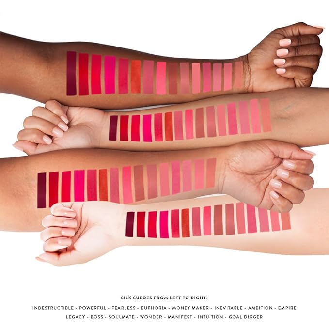 NATASHA MOOR Silk Suede Lipstick: Long-Lasting, Hydrating Semi-Matte Finish - Creamy, Cruelty-Free Formula - Silky Smooth and Highly Pigmented - Mirror for On-the-Go Glamour - INTUITION