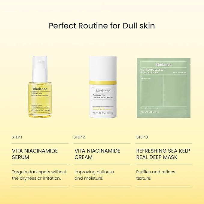 BIODANCE Radiant Vita Niacinamide Cream, Brightening, Dark Spot Correcting Facial Moisturizer, Korean Skincare | 1.69 fl.oz, 50ml