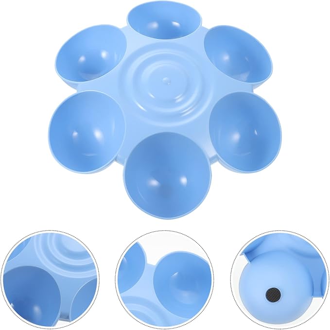 Ipetboom Puppy Litter Bowl Cat Bowls Dog Food Water Bowls Flower Shaped 6 Bowls Pet Feeding Dish Multiple Cat Feeder Dog Treats Dispenser for Puppy Kitten Blue Feeding Station