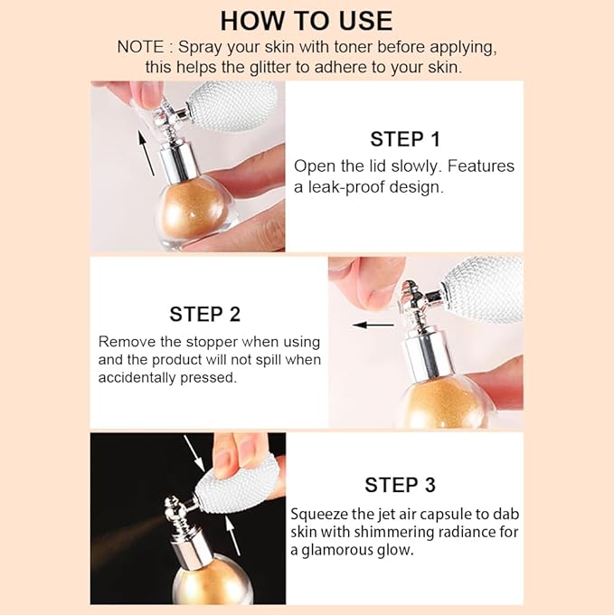 Rose Pink Glitter Spray for Face and Body, Rich Color Loose Shimmer Powder Long Lasting Sparkly Spray High Gloss Makeup for Women Rave Festival Prom Stage Wedding Party, #12