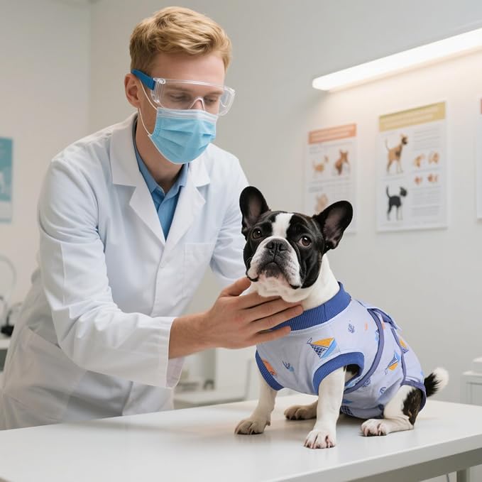 Kuoser Recovery Suit for Dogs Cats, Soft Dog Surgery Suit Female Male Spay | Professional Dog Onesie for Surgery, Substitute E-Collar & Cone, Prevent Licking Dog surgical suit Pet Neuter Suit