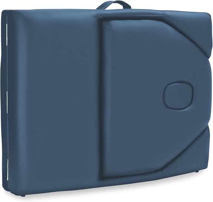 Saloniture Professional Portable Massage Table with Backrest - Blue