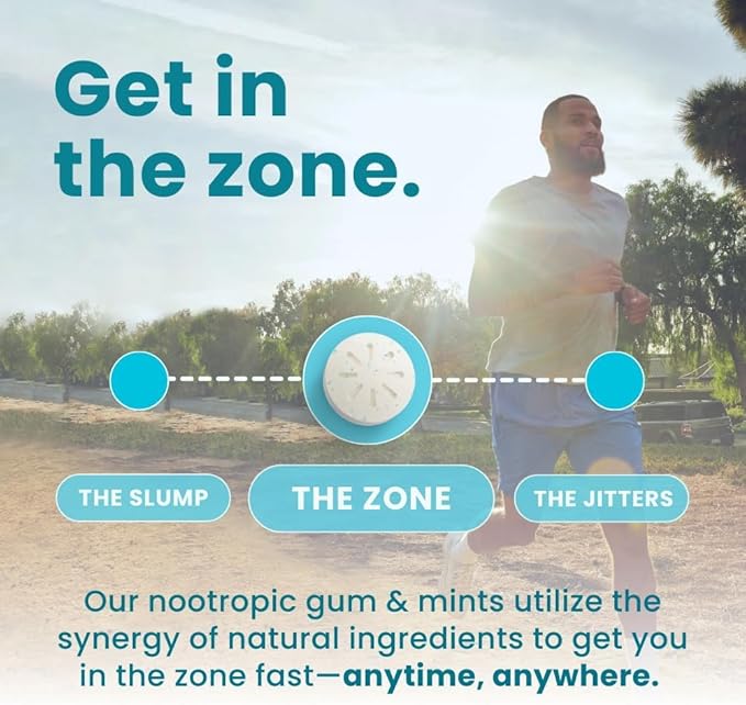 Neuro Focus Set – 90 Count Each (Peppermint) – Sugar Free Nootropic Chewing Gums with Natural Caffeine, L-Theanine, B-Vitamins & Ginseng for Energy, Alertness & Clarity