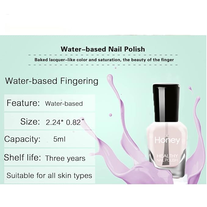 Non Toxic Nail Polish Set, Easy Peel Off and Fast Dry Nail Polish Set for Pack, Eco Friendly & Organic Water Based Nail Polish for Women and Girls (12 Bottles)