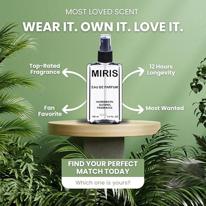 MIRIS No. 44529, Inspired by Fera Black, Long-Lasting Eau de Parfum for Men, Spray 3.4 Fl Oz / 100 ml