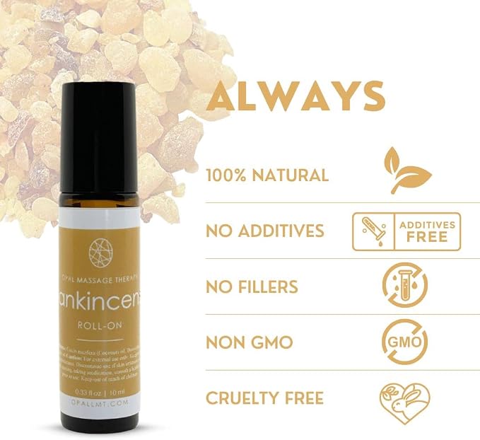 Premium Essential Oil Roll On Opal Massage Therapy 100% Natural & Pure 10 ML Roll On, Keep it Simple, Keep it Natural and Enjoy the Benefits (Frankincense)