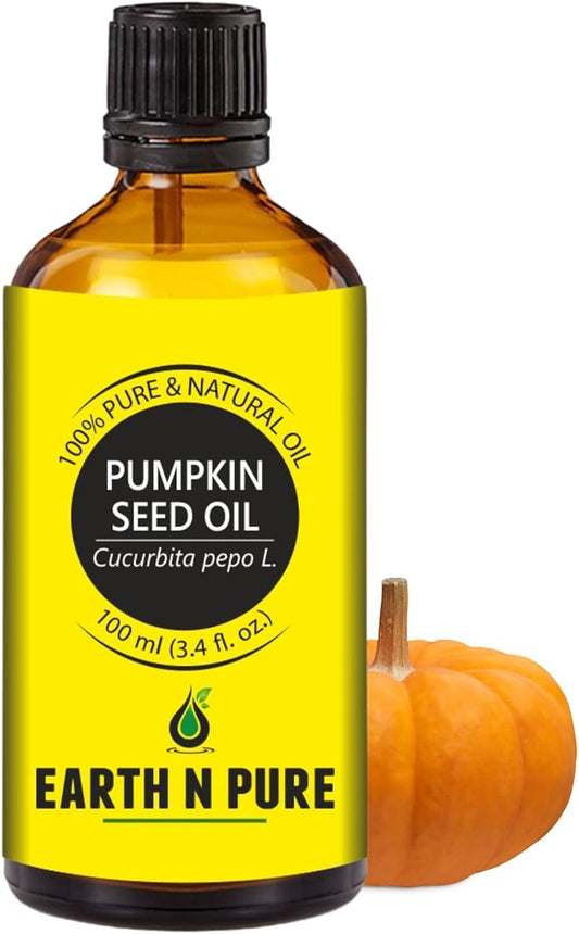 Earth N Pure Pumpkin Seed Oil (Kaddu Oil) Cold Pressed, Natural and Therapeutic Grade - 100 ml