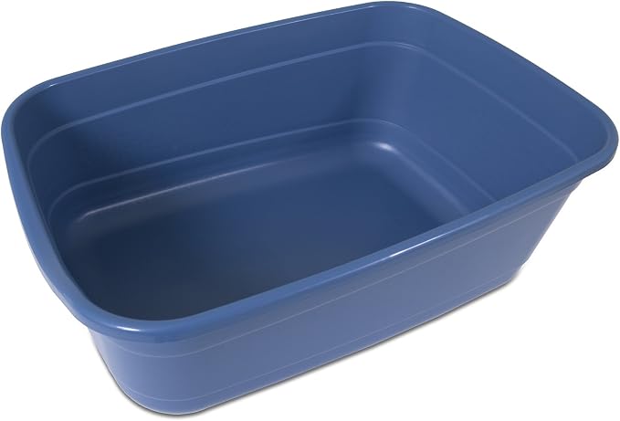 Petmate Cat Litter Box - High Capacity, Open for Large Cats Blue, Made in USA | Deep roomy tray design, easy everyday scooping, durable build suits multi feline homes, simple to clean, refill and maintain