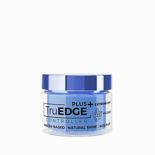 NICKA K NEW YORK Tyche TruEDGE Plus Controller – 100ml / 3.38 fl oz – Water-Based, Black Castor Oil & Hemp Seed Oil – Long-Lasting Hold, Non-Flaky, Natural Shine, 8 Fragrances (HETR21 Blueberry)