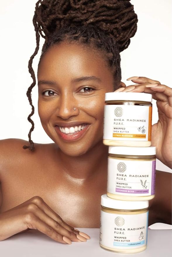 Shea Radiance P.U.R.E. Whipped Shea Butter with Colloidal Oatmeal - Whipped Body Butter Blended with Skin Soothing Oatmeal & Moisturizing Rice Bran Oil | Citrus Blossom (5 oz)