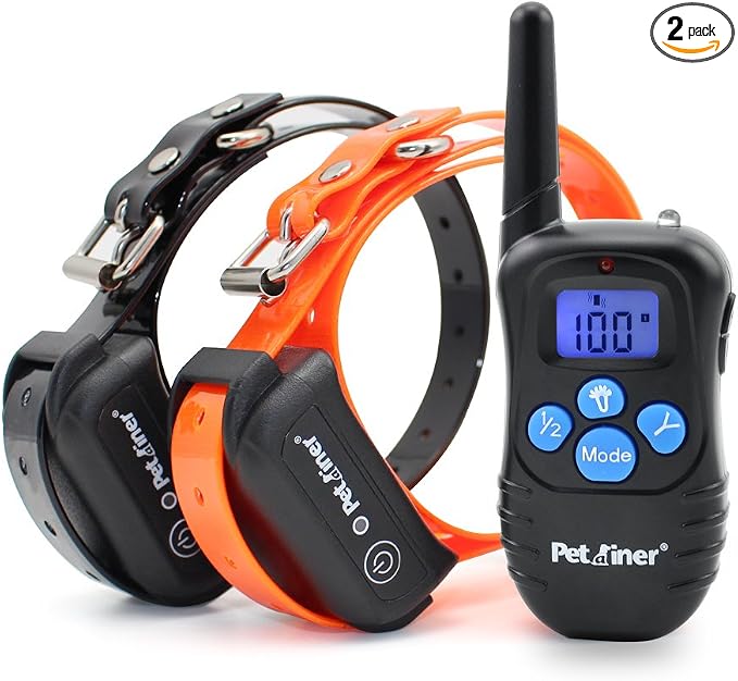 Petrainer Training Collar for Dogs - Waterproof Rechargeable Dog Training E-Collar with 3 Safe Correction Remote Training Modes, Static, Vibration, Beep for Dogs Small, Medium, Large