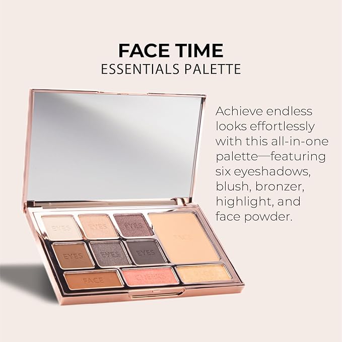 LUMINESS Complete Makeup Kit - Includes Face Palette, Airbrush Foundation, Primer and Brush - Silky, Long-Wearing, Easy to Blend, Perfect Makeup for Older Women, 4-PC Make Up Set (10 - Tan)