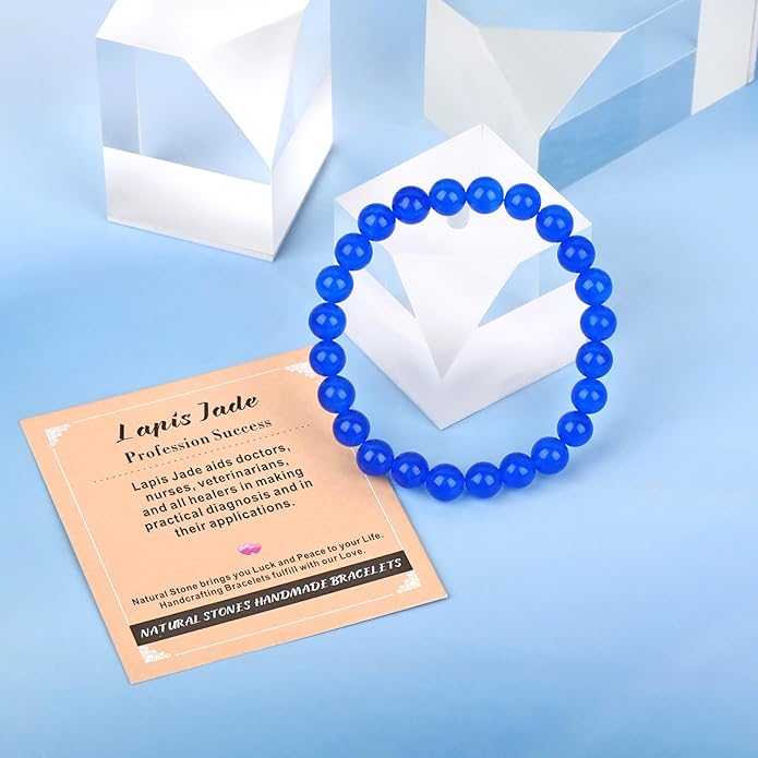 AD Beads Handmade Gemstone Stretch Elastic Bracelet Crystal Healing Reiki Nature's Beauty and Spiritual Essence Unisex