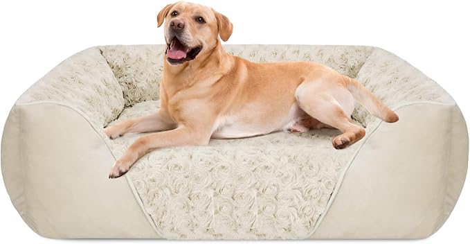 XX-Large Dog Bed Rectangle Washable Orthopedic Soft Calming Sleeping Durable Pet Cuddler with Anti-Slip Bottom