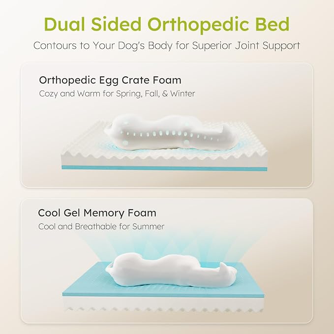 Jumbo Dog Bed for Extra Large Dogs, Orthopedic Dog Bed with Cooling Gel Memory Foam, Waterproof Pet Bed with Removable Washable Cover, 45" Pet Sofa Couch Dutch Velvet with Bone Toy, Peach Pink