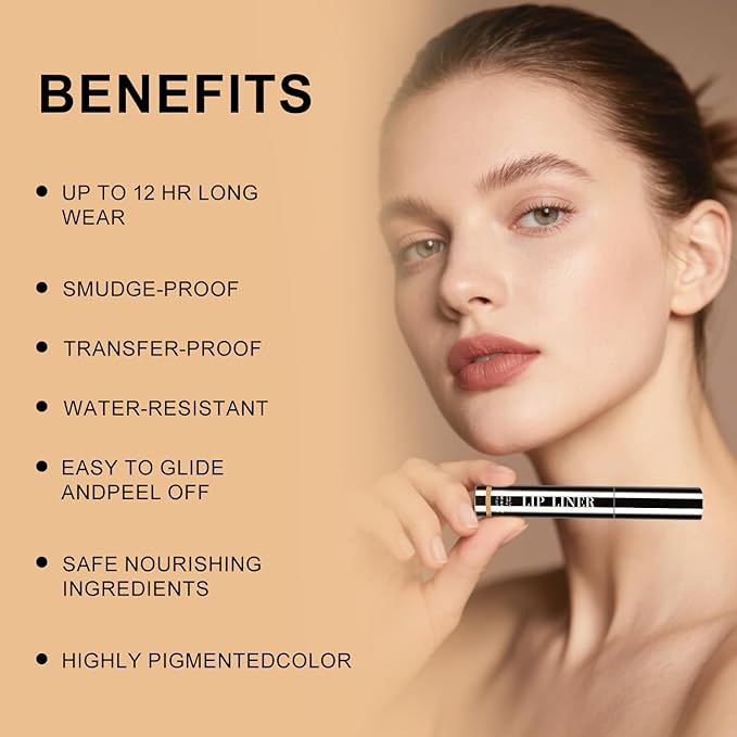 Lip Stain Peel Off - Nude Brown Lip Tint for Women & Teens | Long Lasting, Waterproof, Non-Sticky, Hydrating | Everyday Natural Peel Off Gloss for Soft Makeup Look