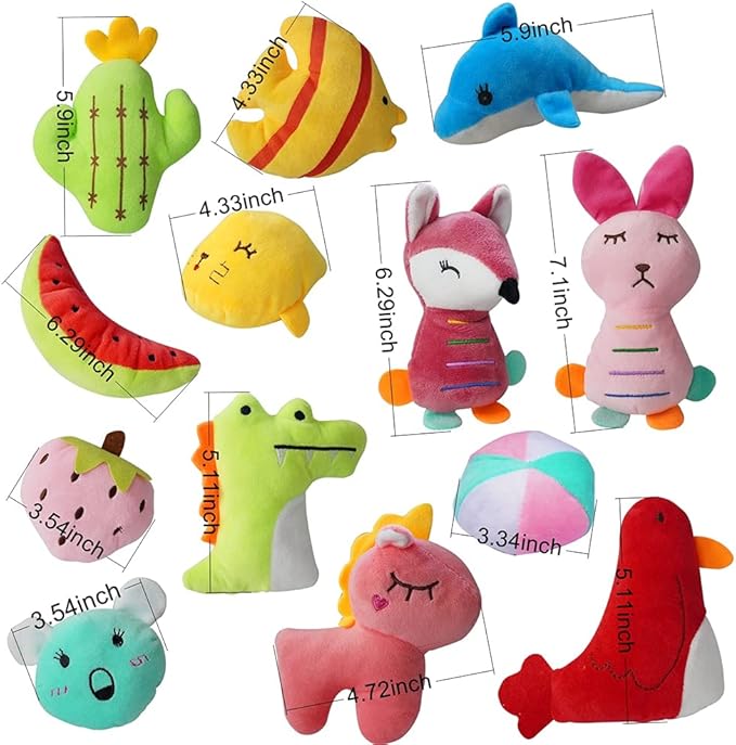27 Pack Puppy Squeaky Toy Cute Bulk Plush for Small Dogs