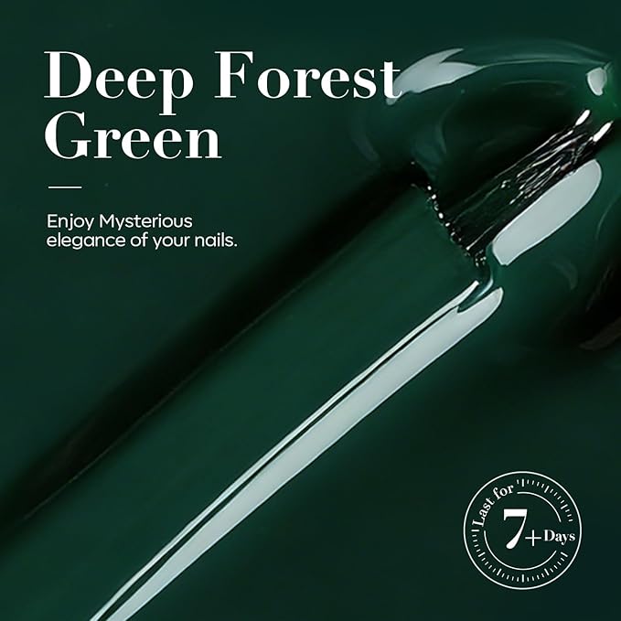 AZUREBEAUTY Deep Forest Green Nail Polish, St. Patrick's Day Quick Dry Formula, Strengthening Natural Nail Treatment, Home Salon DIY, Women Gift, 0.34 Fl Oz