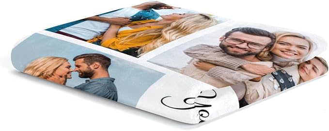 inkArts Custom Blanket with Photo, Personalized Blanket, Customized Photo Blankets, Customizable Picture Blankets, Personalized Anniversary Couple Gifts for Women Men Her Him Boyfriend Girlfriend