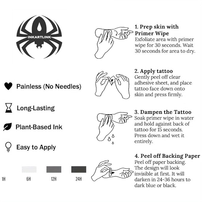 INKARTLINK Semi Permanent Tattoo, Temporary Tattoo, Beautiful and Realistic Design, Fun Tattoo Experience, Cruelty-free, Non-reflective, Waterproof (Kirin)