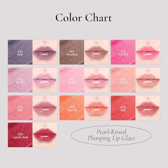 DINTO (Peter & Wendy Collection Pearl-Kissed Plumping Lip Glacé - Moisturizing Lip Gloss, Soft Pearl Shine, Lightweight Texture, Cooling Lip Treatment, Long-Lasting Hydration (122 Neverland, 4ml)