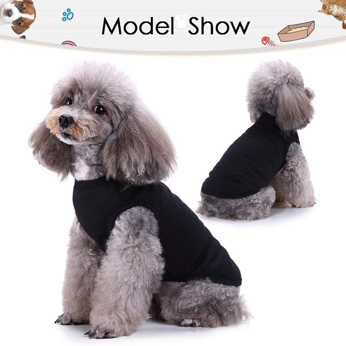 3pcs Dog Shirts Cats Clothes Sleeveless Blank Vest Apparel Extra Small Pet | Soft and Breathable Cat Outfits; Cat Clothing; T-Shirt for Puppy Small Medium Dogs and Cats; Solid Color Tank Top Costumes