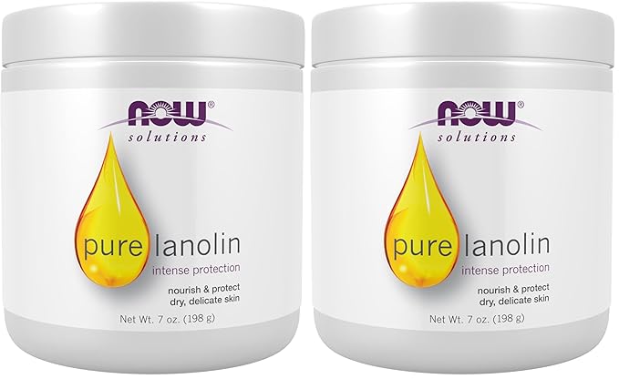NOW Solutions,Pure Lanolin,Wind and Harsh Environment Skin Protectant,Thick Jelly,For Rough Dry Skin,7-Ounce,(Pack of 2)