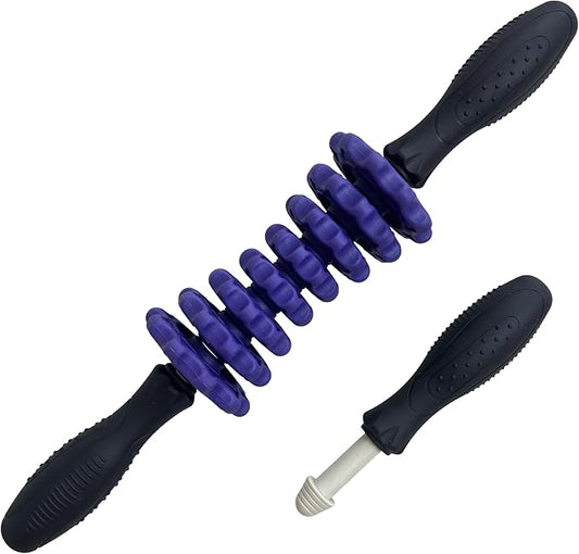 ONIPAX 3-in-1 Muscle Roller Stick, Manual Massage Tool with 8 Adjustable Gears & POM Core, Customizable Deep Tissue Relief for Neck, Back, and Calves, Portable Post-Workout Recovery (Purple)