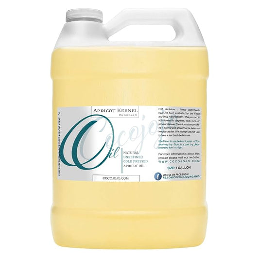 Dr Joe Lab Apricot Kernel Oil - Cold Pressed Unrefined Raw with Scent Pure Natural Moisturizing for Hair and Skin (1 Gallon)