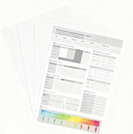 50 Sheets Full Gym Body Scanner Health Monitoring Fat Analyzer Measurement Device Scanner Composition Analyzer Machine Monitors Instrument Printing Paper (300pcs)