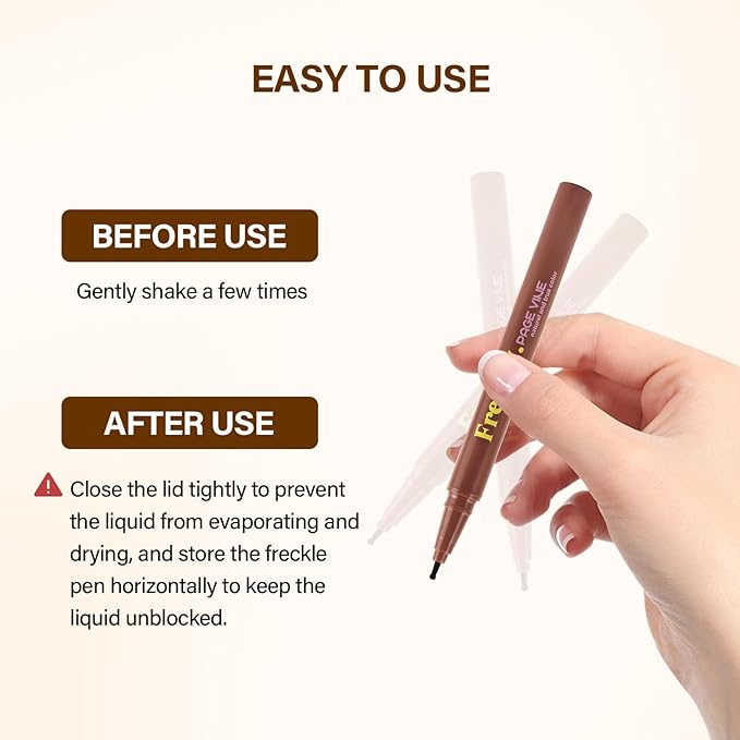 Freckle Pen,Fake Freckles Waterproof, Faux Freckles for Natural Sunkissed Makeup,Quick Dry Long Lasting Soft Dot Sopt Pen (Medium)