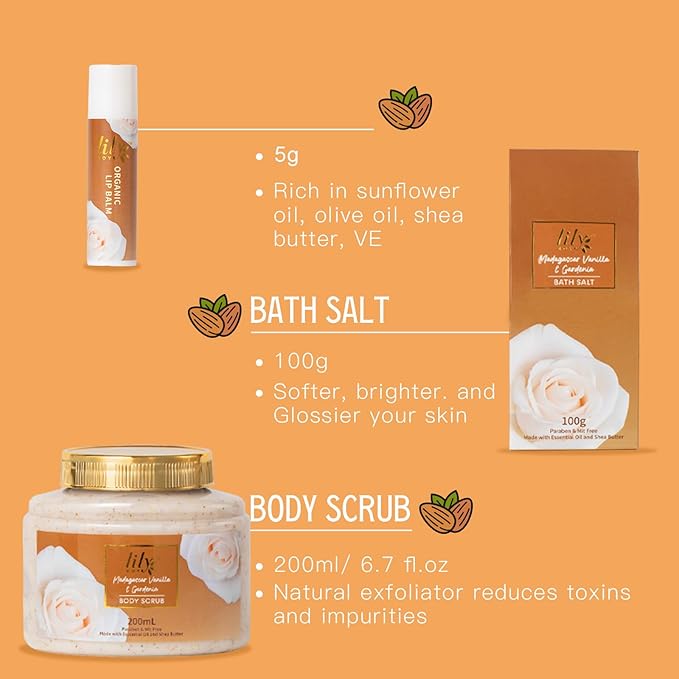 Mothers Day Gift Basket for Mom, Gifts for Women - 10-Piece Vanilla Bath and Body Gift Set for Women, Spa Gift Basket for Women, Spa Kit, Self Care Kit | Gifts for Valentines Day, Birthday, Christmas