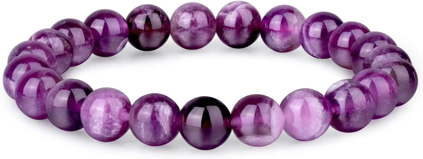 Crystal Vibe 8mm Beaded Bracelets For Women Men - Healing Crystal Bracelet - Adjustable Size