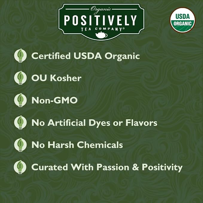 Organic Positively Tea Company, Strawberries and Cream, Green Tea, Loose Leaf, 4 Ounce