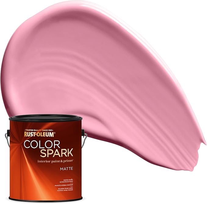 Rust-Oleum Color Spark Interior Paint and Primer in One, Matte, Frosé, 1 Gallon