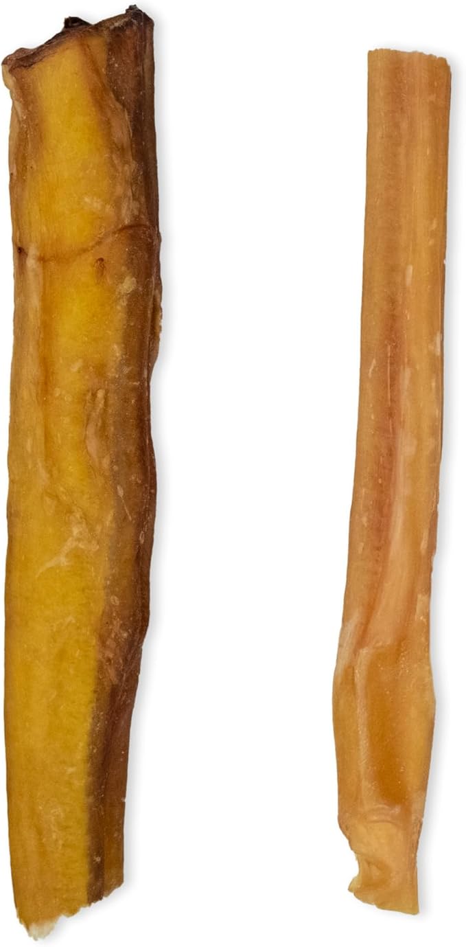 GigaBite Bully Sticks for Dogs All Natural Beef Pizzle Dog Chews, Odor & Rawhide Free Dog Treats, Long Lasting High Protein Chews Digestible Dental Dog Treat - Sticks (Regular 6"), 1 Pound