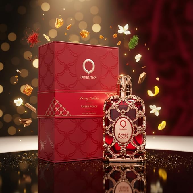 Orientica Luxury Collection Amber Rouge Eau De Parfum 5oz / 150ml – Woody, Amber, Saffron, Praline, Jasmine, Orange, Oak Moss, Seaweed – Arabic Perfume for Men & Women