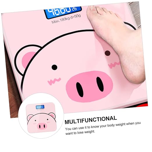 Baluue Cartoon Digital Body Weight Scale with USB Charging High Precision Measurement LCD Display with Switchable Units for Monitoring