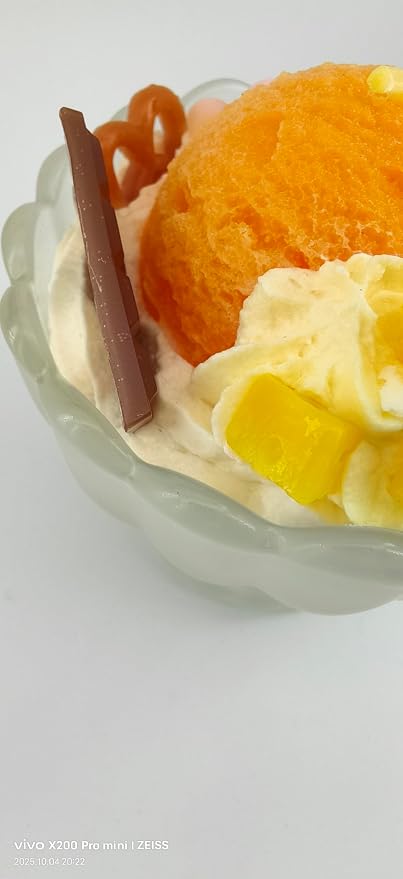 Generic Ice Cream Aromatherapy Candles, Glass Goblet, Decorative Dessert Shape, Fruits Fragrance, Birthday Festival Party Mother Gift (Fragrant Peach)