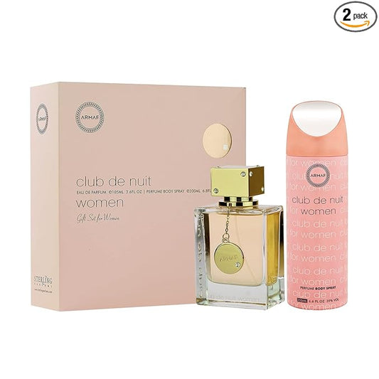 Armaf Club De Nuit for Women 2-Piece Set, (3.4 Ounce Eau De Parfum spray + 6.8 Ounce perfume Body Spray)