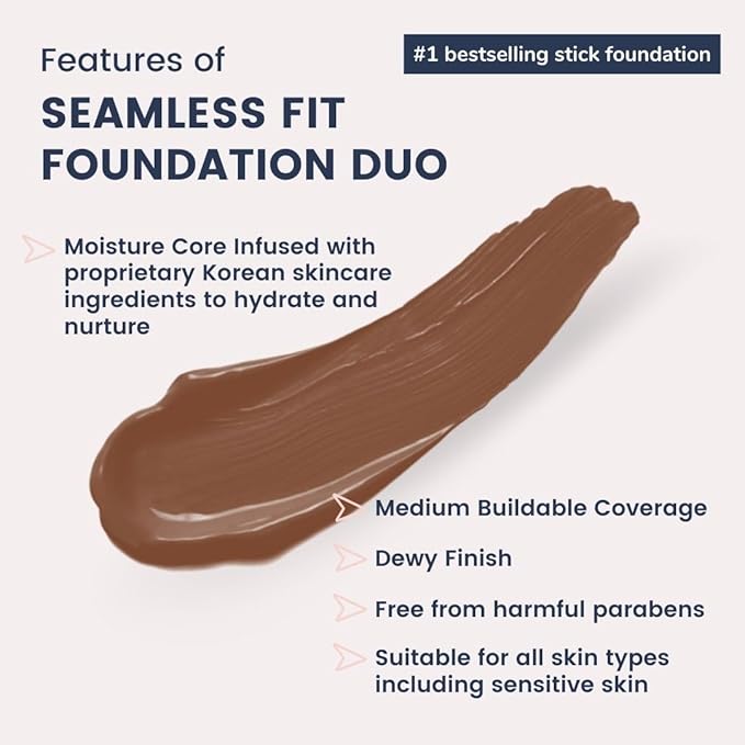 SIIA Cosmetics Seamless Fit Foundation Duo in SW05 Brown Sugar