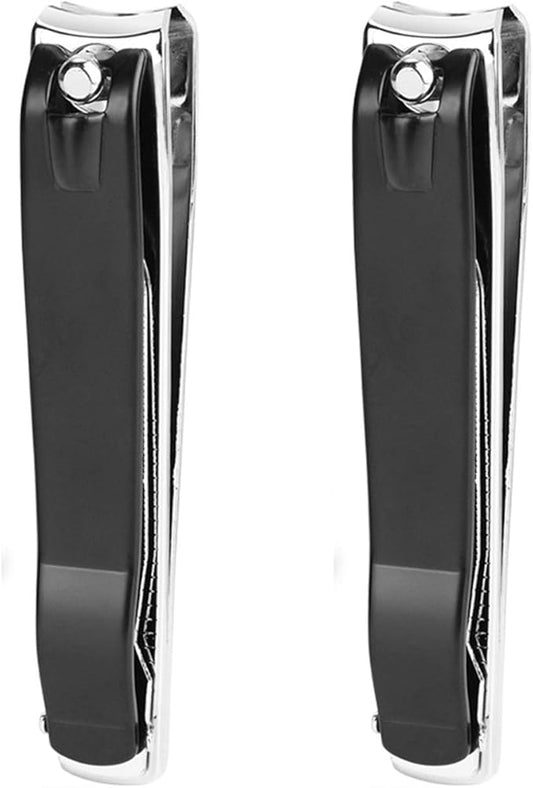 Large Nail Clippers Set,2 Pcs Premium Stainless Steel Fingernail & Toenail Clippers Curved Blade with Sharp and Sturdy Blade