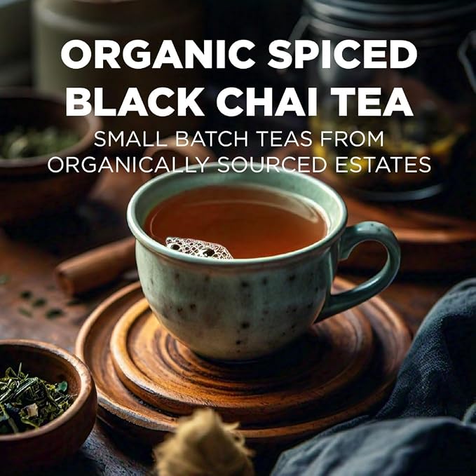 Maud's Organic Chai Tea Pods, 48 ct, Single Serve Tea Pods – 100% Gourmet Blended Tea Leaves, Compatible with Keurig K Cups Maker