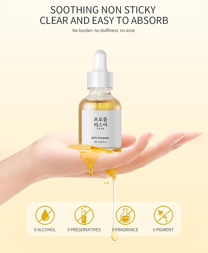 Propolis and Niacinamide Hydrating Facial Soothing Moisturizer, Glow Boosting Serum for Face for Acne-prone&Sensitive skin, Minimize breakouts, Korean skincare 30ml, 1 fl.oz