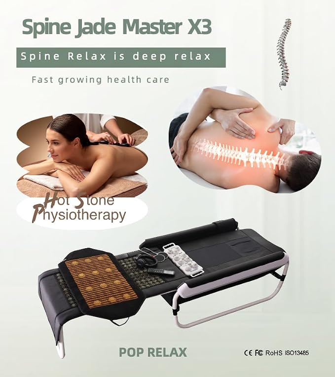 Far Infrared Jade Roller Automatic Thermal Therapy Massage Table Bed for Spinal Care Management Spinal Traction Decompression
