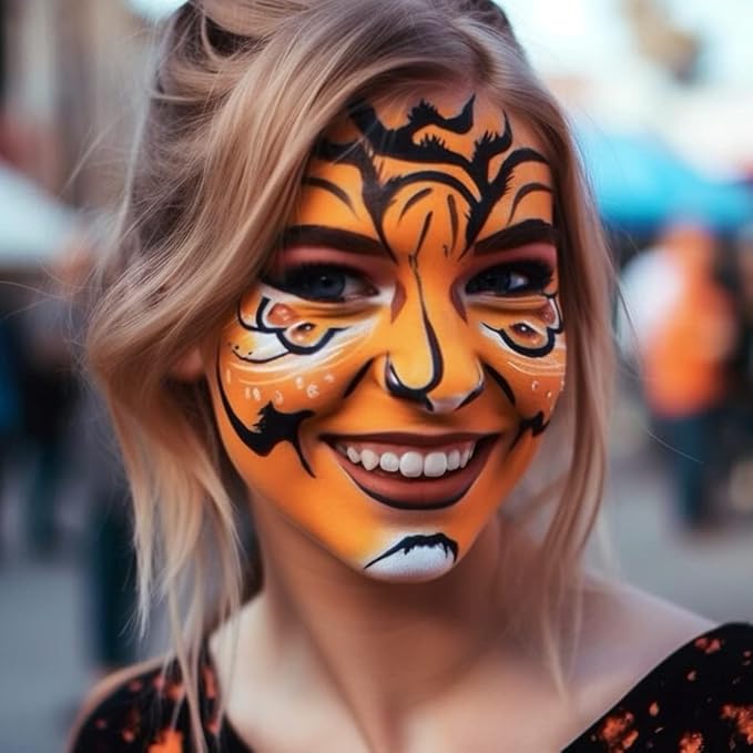 Face and Body Paint Orange(30gm)Non-Toxic High-Quality Paint for Children and Adults Halloween Makeup, Costumes, Festivals