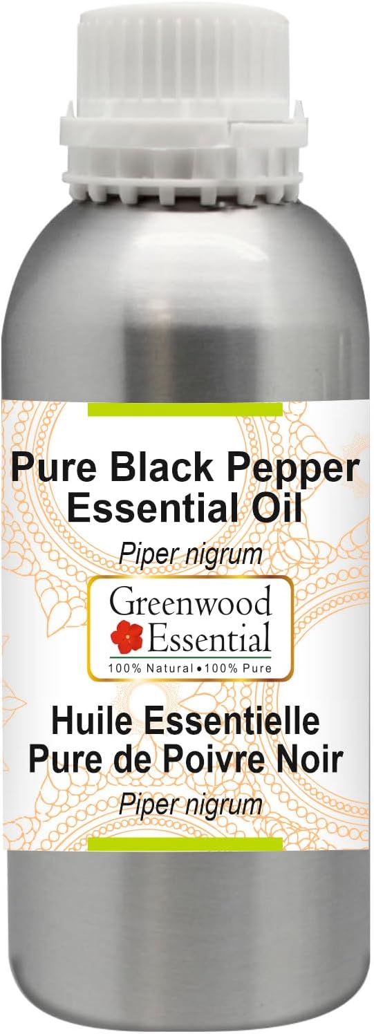 Greenwood Essential Pure Black Pepper Essential Oil (Piper nigrum) Steam Distilled 300ml (10 oz)